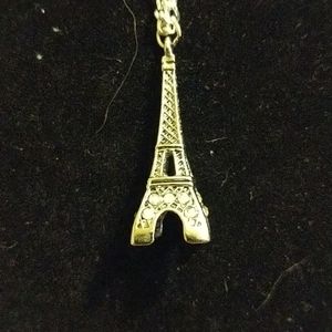 Eiffel Tower necklace with crystals 18 inch chain